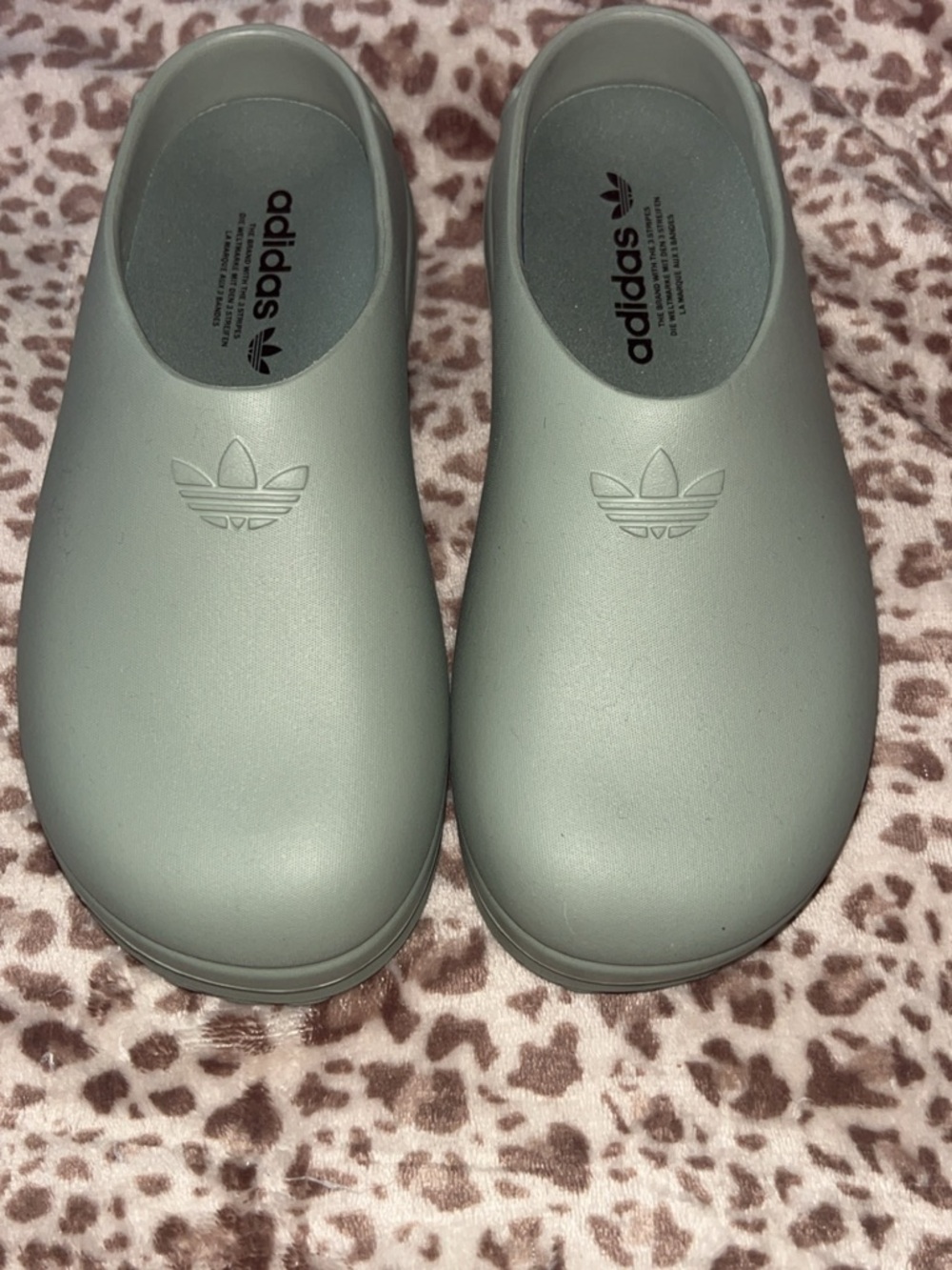 adidas Sage Green Slip-On Clog Shoes